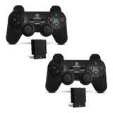 Kit 2 Controle Sem Fio Compatível Com Ps2 Plug And Play