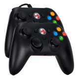 Kit 2 Controle Xbox 360 Com Fio Pc Joystick Usb Notebook