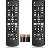 Kit 2 Controles Compatíveis Com TV LG Smart  Com Pilhas  Todas As TVs LG 3D  4K  LCD  LED  OLED E HDTV  Com Botões De Atalho Para Netflix E Prime Video  Fácil De Usar  Premium Other
