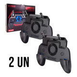 Kit 2 Controles Gamepad 2 Gatilhos Cooler Powerbank Pubg