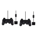 Kit 2 Controles Joystick Compatível Ps2 Play 2 Fio Analógico
