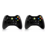 Kit 2 Controles Joystick Compatível Xbox 360 Slim Pc S Fio