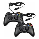 Kit 2 Controles Joystick Manete Compatível Com Console Xbox 360 Slim X360 E Pc Computador Com Fio USB