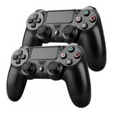Kit 2 Controles Para Ps4 Doubleshok Manete Sem Fio Bluetooth