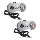 Kit 2 Controles Para Super Nintendo Usb Snes Pc Tv Box Retrô