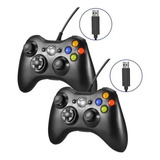 Kit 2 Controles Para Xbox 360 Com Fio Joystick Pc Promoção