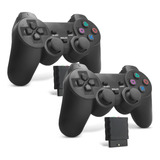 Kit 2 Controles Sem Fio Compatível Com Ps2 Plug And Play