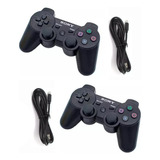 Kit 2 Controles Sem Fio Para Ps3 Dualshock   Cabo Carregador