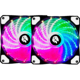 Kit 2 Cooler Fan Led Rgb 120mm 12cm Gamer Ventoinha Gabinete
