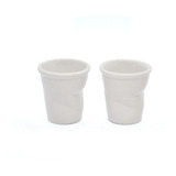 Kit 2 Copinhos De Porcelana Amassados 50ml 2 Linha