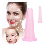 Kit 2 Copos Massagem Facial Ventosas Silicone Flacidez Ruga