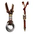 Kit 2 Cordão Colar Masculino Couro Legítimo Argolas + Flecha Cor Marrom-escuro