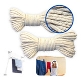 Kit 2 Cordas Varal 100 Algodão Resistente Não Alonga 15m