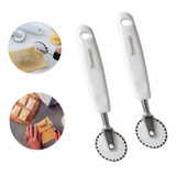 Kit 2 Cortador Pastel Carretilha Corta E Fecha Massas Inox