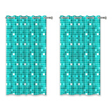 Kit 2 Cortinas Box Banheiro Verde Antimofo Ilhós 138x198cm Pastilha