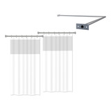 Kit 2 Cortinas De Box Suporte Varão Bastão Em L 1 10x1 10m Cor Branco