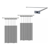 Kit 2 Cortinas De Box Suporte Varão Bastão Em L 80cm