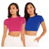 Kit 2 Cropped Feminino Manga Curta Blusinha Moda Feminina