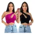 Kit 2 Cropped Feminino Nula Manga Cruzado Bojo Moda Lindo