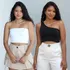 Kit 2 Cropped Feminino Top Faixa Mula Manca Suplex Básico