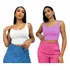 Kit 2 Cropped Feminino Top Liso Alcinha Regata Liso Suplex