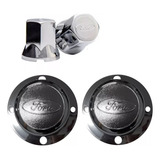 Kit 2 Cubo Ford 20 Capas De Porca Caminhão Ford Cromada 33mm