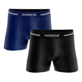 Kit 2 Cuecas Boxer Microfibra Selene Masculina Sem Costura