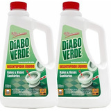 Kit 2 Desentupidor De Pias E Ralos Líquido Diabo Verde 1 Lt