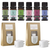 Kit 2 Difusor Elétrico Porcelana E 18 Essências Via Aroma