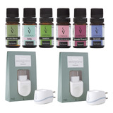 Kit 2 Difusor Elétrico Standard E 6 Essências 10ml