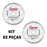 Kit 2 Discos Diamantado Porcelanato Turbo Fino 4 3 8 Cortag Cor Branco