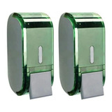 Kit 2 Dispenser Álcool Gel E Sabonete Líquido Banheiro Verde