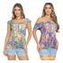 Kit 2(duas) Blusas Femininas Ombro A Ombro Estampada 