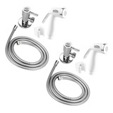Kit 2 Ducha Higienica Chuveirinho Branca Registro 1 4 Volta Linha Cromada Abs pq 017 O Barateiro Ferragens