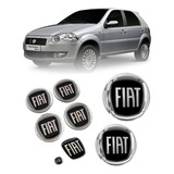 Kit 2 Emblemas 6 Adesivos Fiat