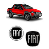Kit 2 Emblemas Fiat Preto Strada