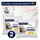 Kit 2 Enchimento De Almofada Recheio 50x50 Silicone Anti Mofo Refil Premium