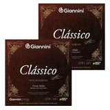 Kit 2 Encordoamento Violão Giannini Genwpm Nylon Clássico