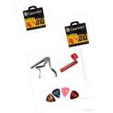 Kit 2 Encordoamentos 010 Violão Aço Manivela Capotraste