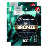 Kit 2 Encordoamentos Cordas Strinberg Ws11 Violão De Aço 11