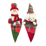 Kit 2 Enfeites Árvore Natal Papai Noel E Boneco Neve