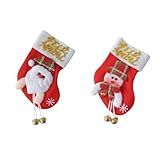 Kit 2 Enfeites De Natal Bota Papai Noel E Boneco Neve Com Guizos 12 X 17cm Decoração Natalina Para Pendurar Porta Arvore Jardim Ou Escritorio Vermelho 