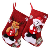 Kit 2 Enfeites Natalinos Bota Meia Papai Noel E Henna