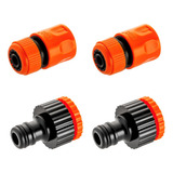 Kit 2 Engate Rápido De Mangueira Bico Torneira 1 2 3 4 Cor Laranja