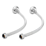 Kit 2 Engates Flexível Rápido Mangueira Rabicho 60cm Inox Trançado 1 2 Polegada Macho Femea Pedal Pulse Água Quente Fria Para Pia Torneira Cuba Bidê Maquina De Lavar Banheiro Cozinha Caixa De Descarga