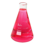 Kit 2 Erlenmeyer Vidro Boca Estreita 500ml