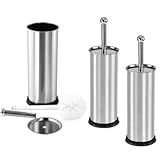 KIT 2 Escova De Limpar Vaso Sanitário Privada Aço Inox Escovinha SANITARIA PARA LIMPEZA DE BANHEIRO HIGIENIZAÇÃO LIMPA COM SUPORTE EM INOX 34cm