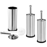 KIT 2 Escova De Limpar Vaso Sanitário Privada Aço Inox Escovinha SANITARIA PARA LIMPEZA DE BANHEIRO HIGIENIZAÇÃO LIMPA COM SUPORTE EM INOX
