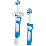 Kit 2 Escovas De Dentes Infantil Learn To Brush 5m Azul Mam