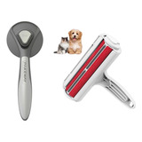 Kit 2 Escovas Removedor Tira Pelos Pet Animais Sofa Cama Nf